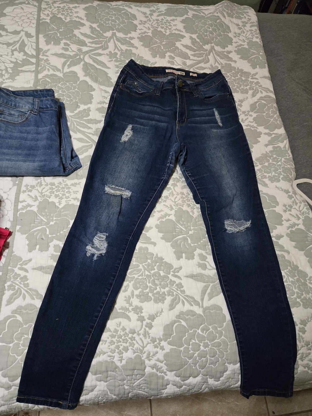 YMI Dark Wash Distressed Skinny Jeans